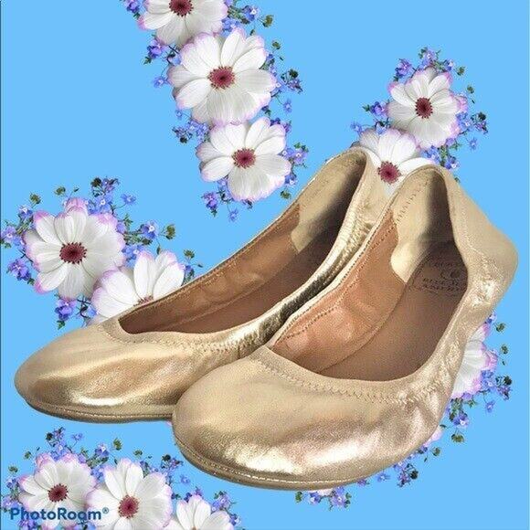 Lucky Brand Emmie Size 5.5M Rose Gold Ballet Flats Leather Great Condition - Picture 1 of 8